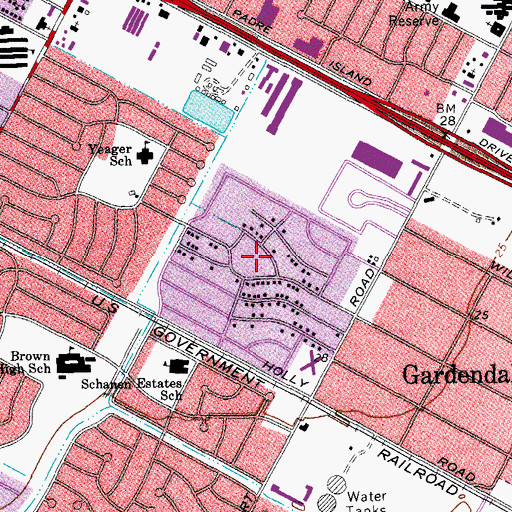 Topographic Map of Stonegate Park, TX
