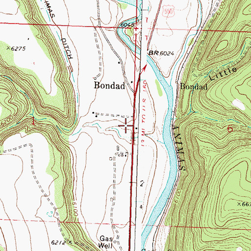 Topographic Map of Bondad, CO