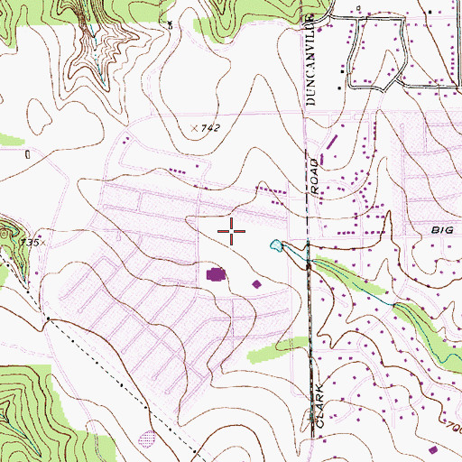 Topographic Map of Sugarberry Park, TX