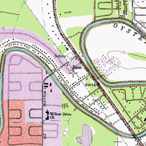 Topographic Map of Suggs Park, TX