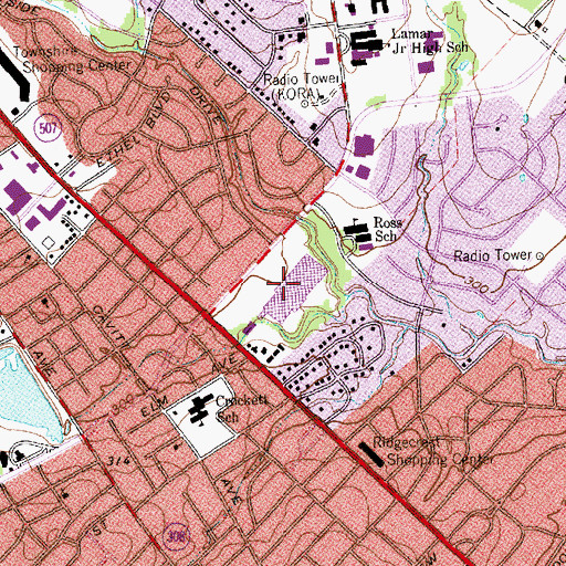 Topographic Map of Sul Ross Park, TX