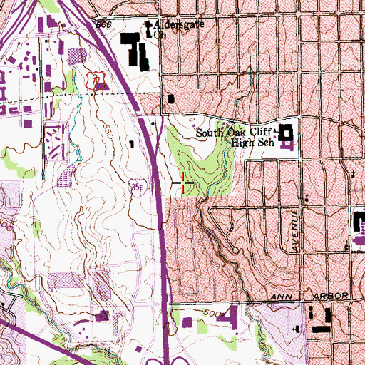 Topographic Map of Sun Valley Park, TX