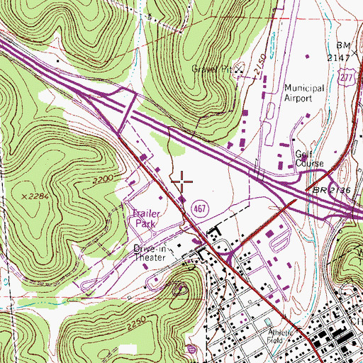 Topographic Map of Sutton County Park, TX