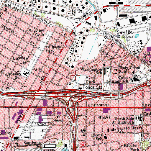 Topographic Map of T C Ayers Park, TX