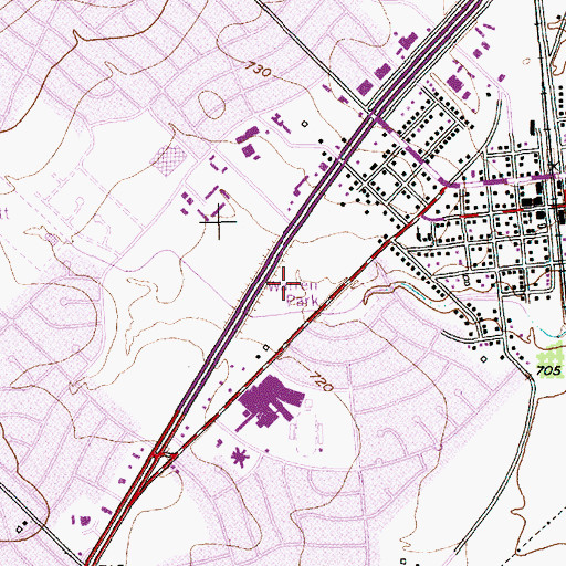 Topographic Map of T Park, TX