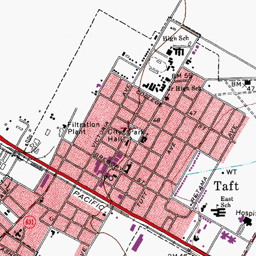 Topographic Map of Taft City Park, TX