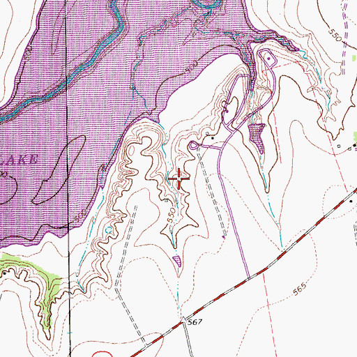 Topographic Map of Taylor Park, TX