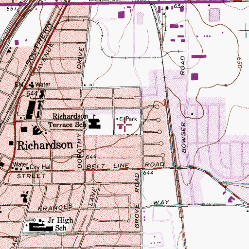 Topographic Map of Terrace Park, TX