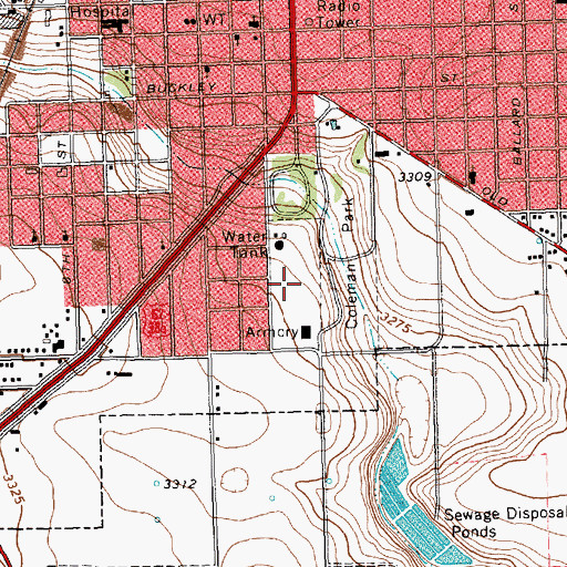 Topographic Map of Terry County Park, TX