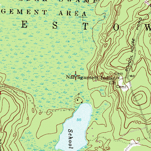 Topographic Map of Narragansett Reservation, RI