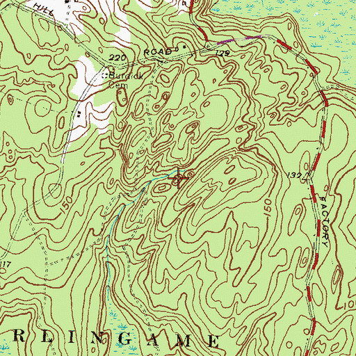 Topographic Map of Burlingame State Management Area, RI