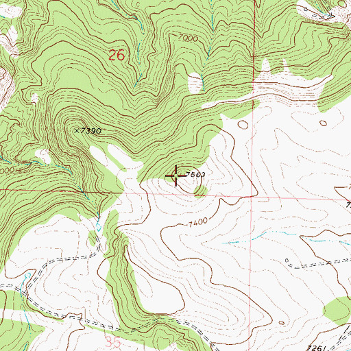 Topographic Map of Mesa Mountains, CO