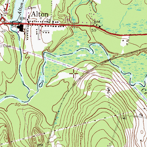 Topographic Map of Wood State Hunting and Fishing Area, RI