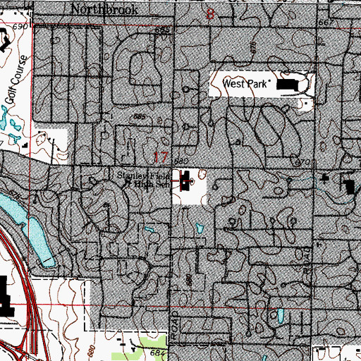 Topographic Map of Field Middle School, IL