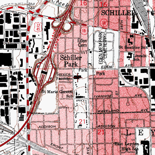 Topographic Map of Kennedy Elementary School, IL