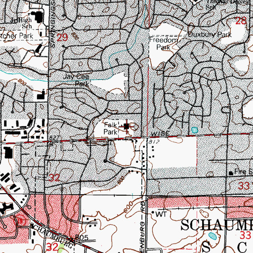 Topographic Map of Nathan Hale Elementary School, IL