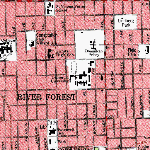 Topographic Map of Eifrig Hall, IL