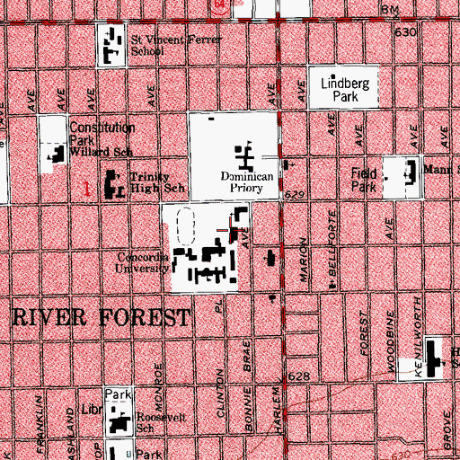 Topographic Map of Koehneke Community Center, IL