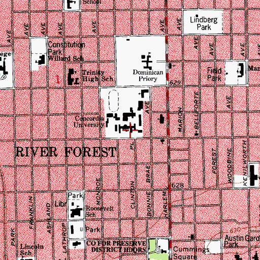 Topographic Map of Krauss Hall, IL