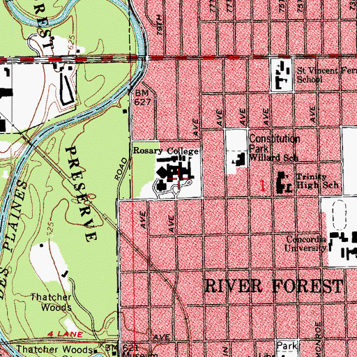 Topographic Map of Power Hall, IL