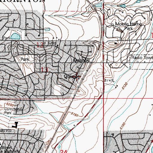 Topographic Map of Quimby, CO