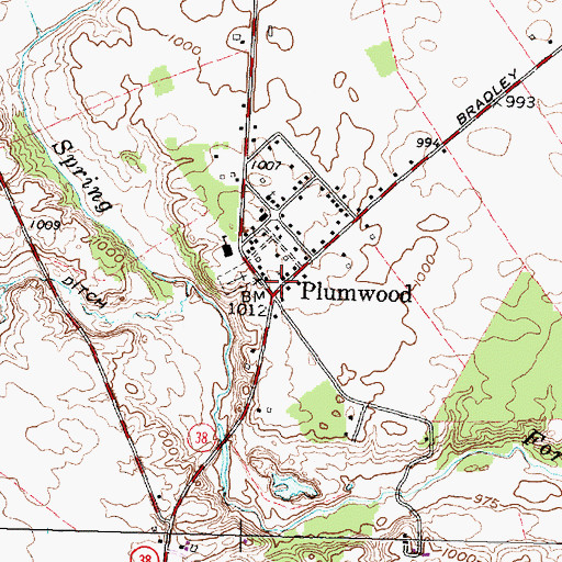 Topographic Map of Plumwood Post Office (historical), OH