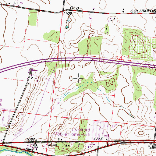Topographic Map of Summerford Post Office (historical), OH