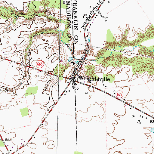 Topographic Map of Wrightsville Post Office (historical), OH