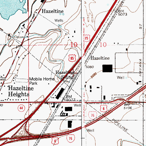 Topographic Map of Hazeltine Siding, CO