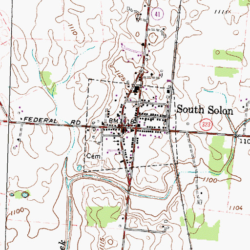 Topographic Map of South Solon Post Office, OH