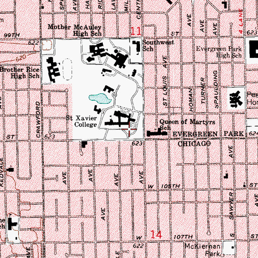 Topographic Map of McDonough Chapel, IL