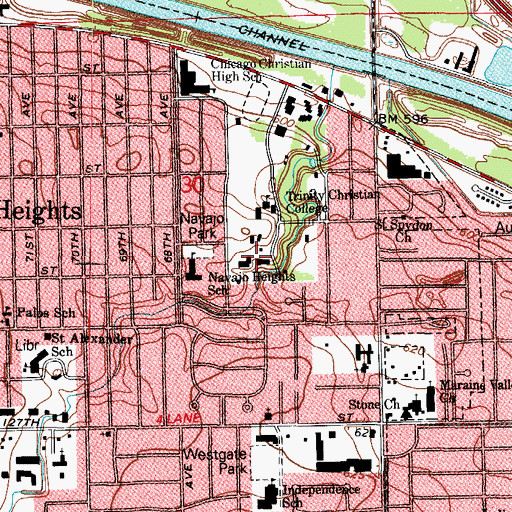 Topographic Map of Tibstra Residence Hall, IL