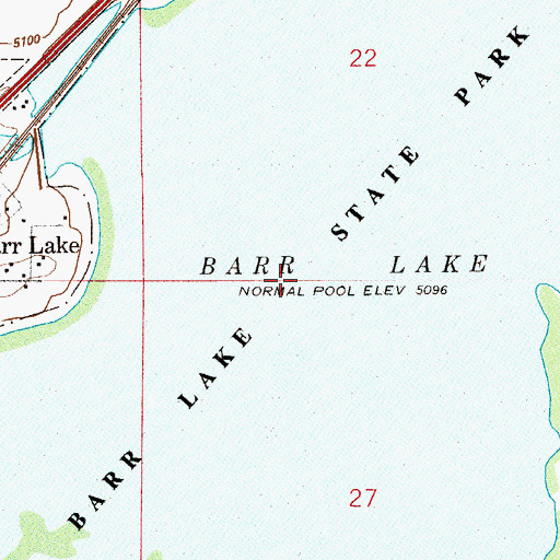 Topographic Map of Barr Lake, CO