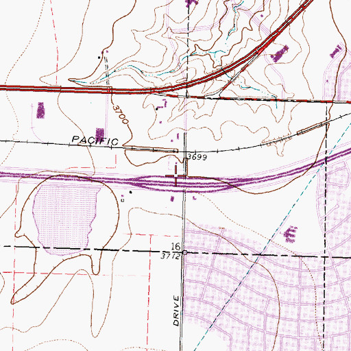 Topographic Map of Westgate Shopping Center, TX