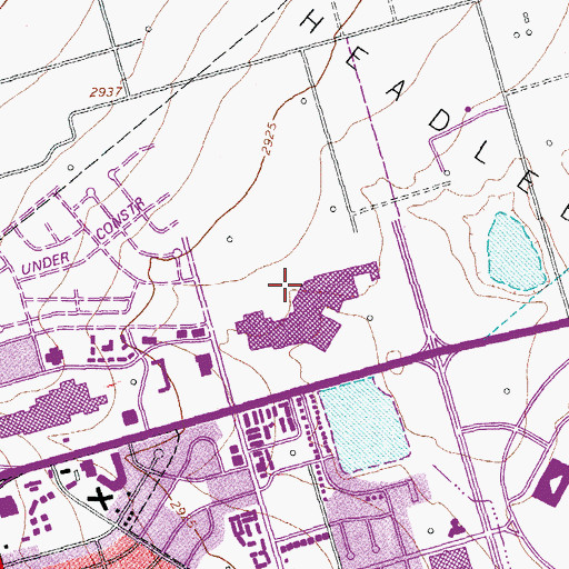 Topographic Map of Music City Shopping Center, TX