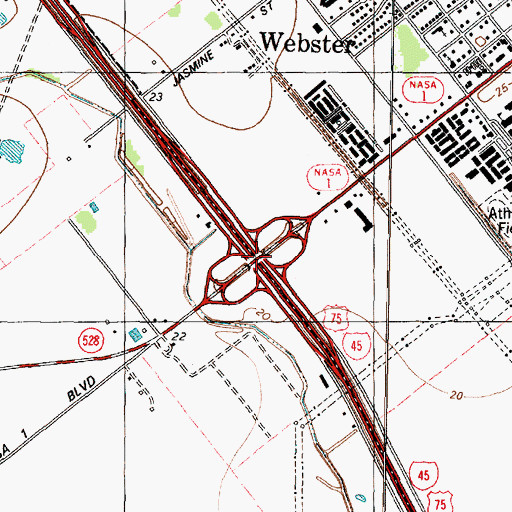 Topographic Map of NASA Value Center Shopping Center, TX