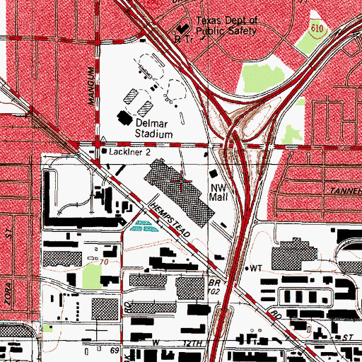 Topographic Map of Northwest Shopping Center, TX