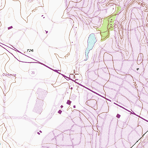 Topographic Map of Overton Park Plaza Shopping Center, TX