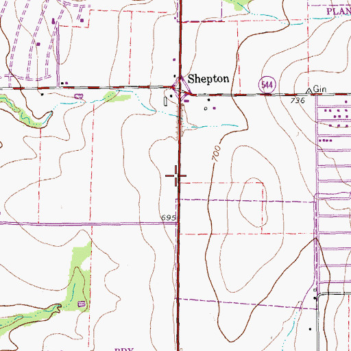 Topographic Map of Preston Shepard Place Shopping Center, TX