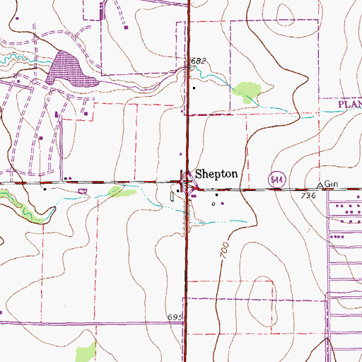 Topographic Map of Preston Towne Crossing Shopping Center, TX