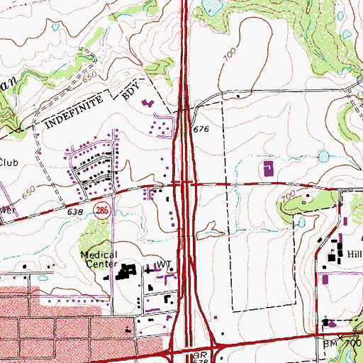Topographic Map of Prime Outlets at Hillsboro, TX
