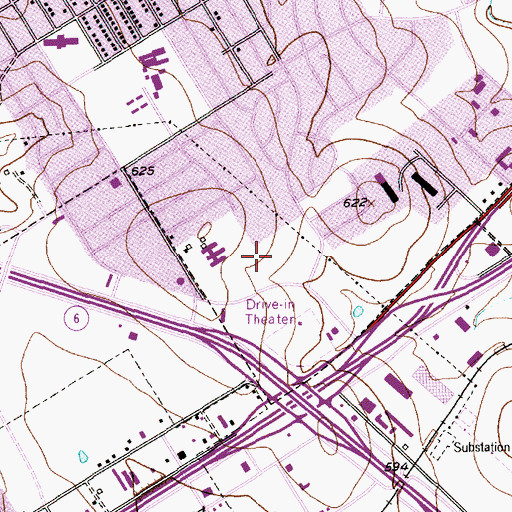 Topographic Map of Richland Shopping Center, TX