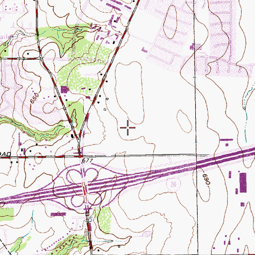 Topographic Map of The Parks at Arlington, TX