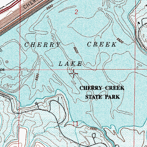 Topographic Map of Cherry Creek State Park, CO