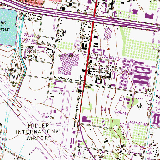 Topographic Map of La Plaza Shopping Center, TX