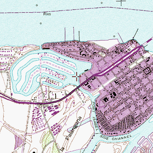 Topographic Map of White Sands Marina, TX