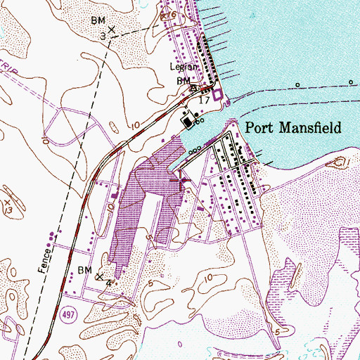 Topographic Map of Willacy County Navigation District Marina, TX