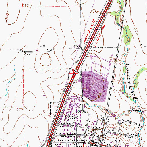 Topographic Map of Allen Premium Outlets Shopping Center, TX