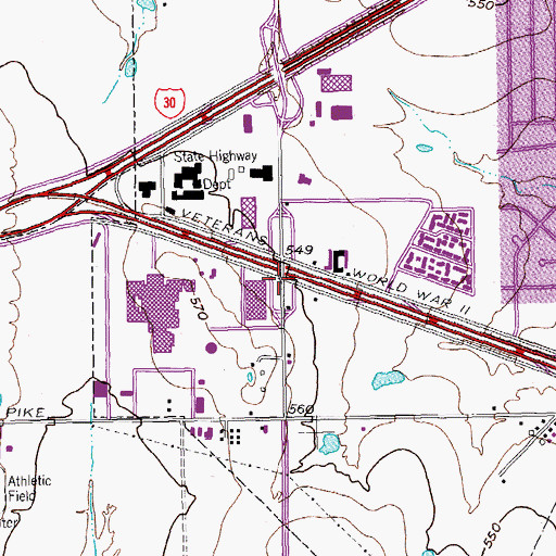 Topographic Map of Bigtown Shopping Center, TX
