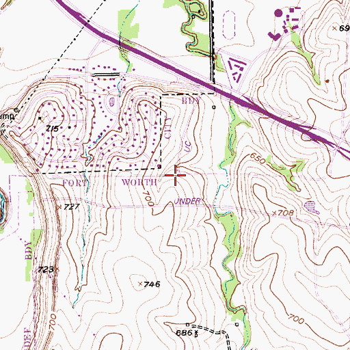 Topographic Map of Cityview Center, TX